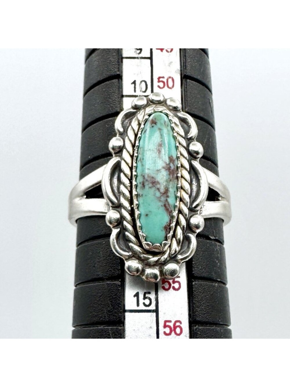 Vintage Sterling Silver Turquoise Size 6.5 Bell Trading Post Native American - Picture 11 of 16
